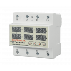 ADJUSTABLE VOLTAGE AND CURRENT PROTECTOR THREE-PHASE PTDR 4D 63A (DOMESTIC)