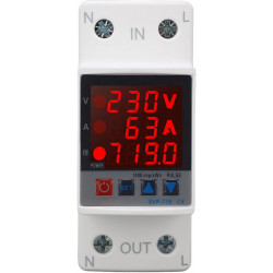 Relais de protection 63A réglable 3 en 1 tension , intensité , consommation NP2-VAKWH Relais de protection 63A réglable 3 en 1 tension , intensité , consommation NP2-VAKWH