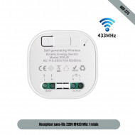 Module récepteur RF 433Mhz 220V compatible avec inrerrupteur cinétique sans pile GISF2703 