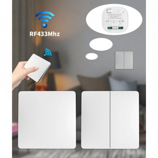 Module récepteur RF 433Mhz 220V compatible avec inrerrupteur cinétique sans pile GISF2703 