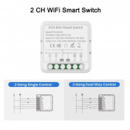 Module récepteur wifi mini switch double allumage avec neutre 10A compatible Tuya et Alexa Module récepteur wifi mini switch double allumage avec neutre 10A compatible Tuya et Alexa
