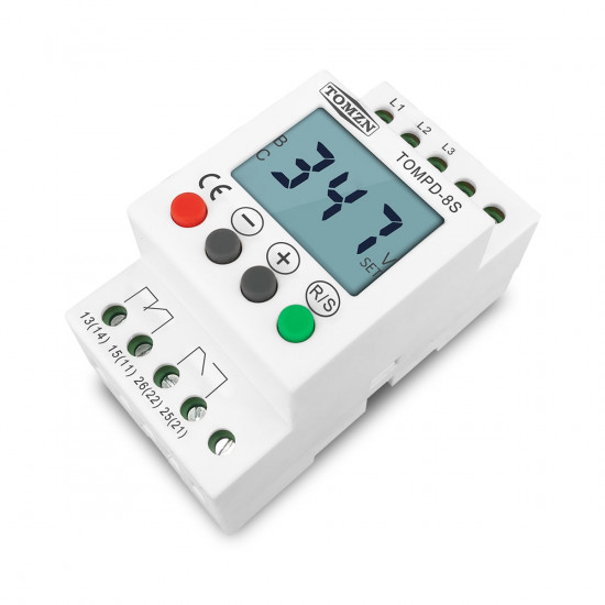 3 Phase Din rail adjustable Under Over Voltage Protector Voltage Monitoring Sequence Protection Relay Tomzn TOMPD-8S 3 Phase Din rail adjustable Under Over Voltage Protector Voltage Monitoring Sequence Protection Relay Tomzn TOMPD-8S