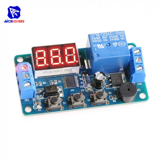 Delay Timer Relay Shield 3 Bits Digit Tube LED Display Switch Programmable Readout Delay Timer Relay Module with Buzzer 12V Delay Timer Relay Shield 3 Bits Digit Tube LED Display Switch Programmable Readout Delay Timer Relay Module with Buzzer 12V