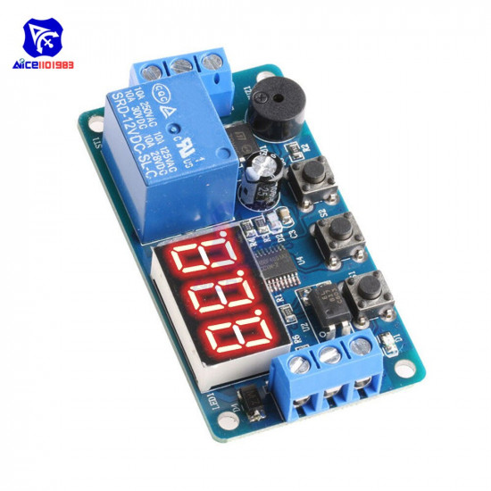 Delay Timer Relay Shield 3 Bits Digit Tube LED Display Switch Programmable Readout Delay Timer Relay Module with Buzzer 12V