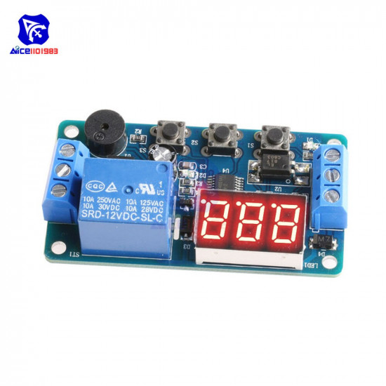Delay Timer Relay Shield 3 Bits Digit Tube LED Display Switch Programmable Readout Delay Timer Relay Module with Buzzer 12V Delay Timer Relay Shield 3 Bits Digit Tube LED Display Switch Programmable Readout Delay Timer Relay Module with Buzzer 12V