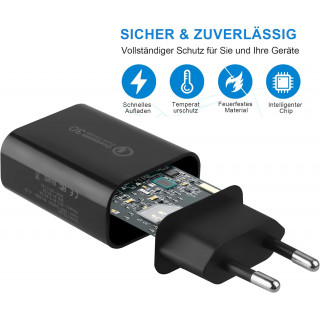 Chargeur Mural Rapide Qualcomm Quick Charge 3.0/3.1 - USB-C - Blanc - PhoneThrone