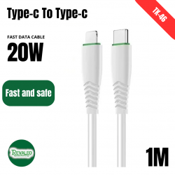 Cable data et charge rapide 20W Type-c Type-c 1M Revaleo TK-46 Cable data et charge rapide 20W Type-c Type-c 1M Revaleo TK-46