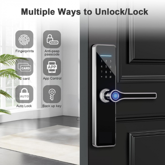TTlock ROBISAN X29 Bluetooth Smart Biometric Lock turc door (Unlocking By Fingerprint, Code, App, Key and Mifare TAG) TTlock ROBISAN X29 Bluetooth Smart Biometric Lock turc door (Unlocking By Fingerprint, Code, App, Key and Mifare TAG)