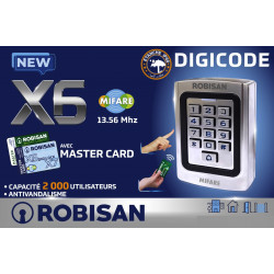 Clavier de controle d'accès ( Digicode ) étanche IP68 Mifare Crypté ROBISAN X6-CRYPTO Clavier de controle d'accès ( Digicode ) étanche IP68 Mifare Crypté ROBISAN X6-CRYPTO