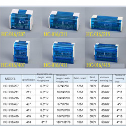 Cabinet Copper Plastic waterproof junction box 4 * 11 cabinet 125A 