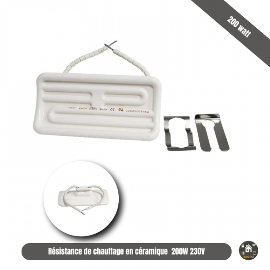 Résistance de chauffage en céramique 122 x 62mm 200W 230V