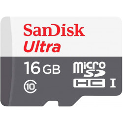 Carte mémoire SanDisk Ultra Micro SDHC 16 Go Classe 10 UHS-I (vitesse jusqu'à 80 Mo/s) Carte mémoire SanDisk Ultra Micro SDHC 16 Go Classe 10 UHS-I (vitesse jusqu'à 80 Mo/s)