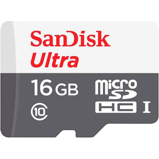 Carte mémoire SanDisk Ultra Micro SDHC 16 Go Classe 10 UHS-I (vitesse jusqu'à 80 Mo/s)