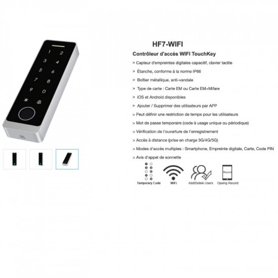 Digicode connecté Tuya wifi secukey HF7-wifi