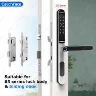 Serrure intélligente biométrique Pour porte aluminium mince application Ttlock YQ2(X32) Gris Serrure intélligente biométrique Pour porte aluminium mince application Ttlock YQ2(X32) Gris