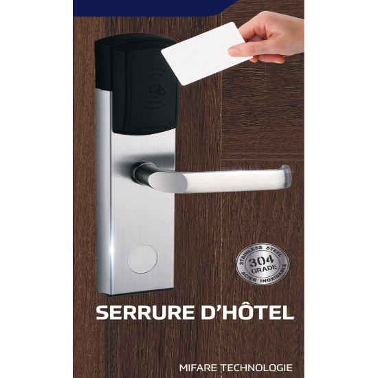 Serrure de porte d'hôtel intelligente en acier inoxydable