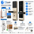 Serrure intelligente biomértique finition doré TTLock Bluetooth – Empreinte, Code, Carte MIFARE – Mortaise 5050 