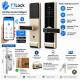 Serrure intelligente biomértique finition doré TTLock Bluetooth – Empreinte, Code, Carte MIFARE – Mortaise 5050 