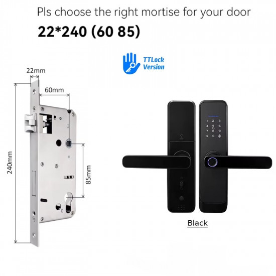 serrure intelligente biométrique à empreinte digitale , code , carte et application Ttlock bluetooth