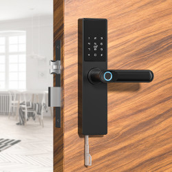 Serrure De Porte Electronique WiFi Intelligente à Empreinte 520-Tuya-Noir  Serrure De Porte Electronique WiFi Intelligente à Empreinte 520-Tuya-Noir