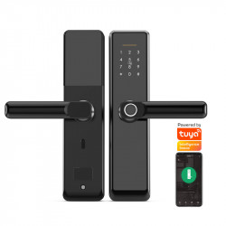 Serrure De Porte Electronique WiFi Intelligente à Empreinte 520-Tuya-Noir  Serrure De Porte Electronique WiFi Intelligente à Empreinte 520-Tuya-Noir