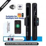 Serrure de porte intelligente biométrique, étanche, empreinte digitale extérieure, Tuya, WIFI pour porte en aluminium