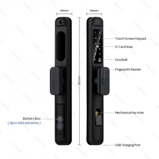 Serrure de porte intelligente biométrique, étanche, empreinte digitale extérieure, Tuya, WIFI pour porte en aluminium