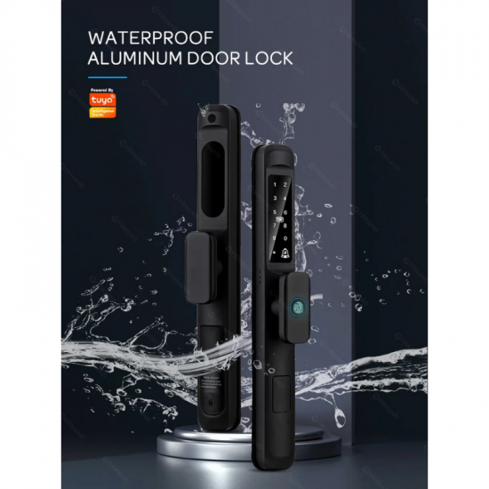 Serrure de porte intelligente biométrique, étanche, empreinte digitale extérieure, Tuya, WIFI pour porte en aluminium