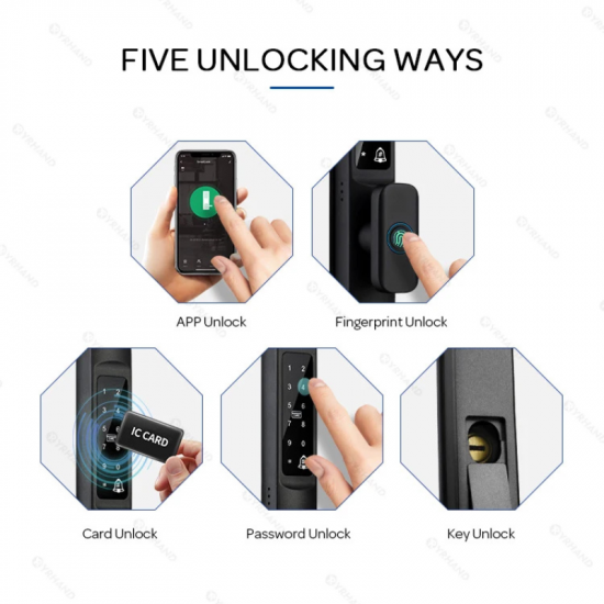 Serrure de porte intelligente biométrique, étanche, empreinte digitale extérieure, Tuya, WIFI pour porte en aluminium