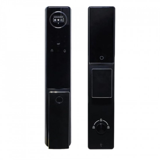 Serrure intelligente Porte extérieure JRP avec reconnaissance faciale Wi-Fi, 6 méthodes d'ouverture : reconnaissance faciale, empreinte digitale, application, code, RFID, clé physique