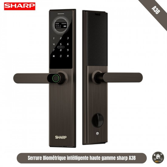 Serrure de porte Intelligente  biométrique haute qualité Sharp A3-B à reconnaissance faciale , empreinte et code