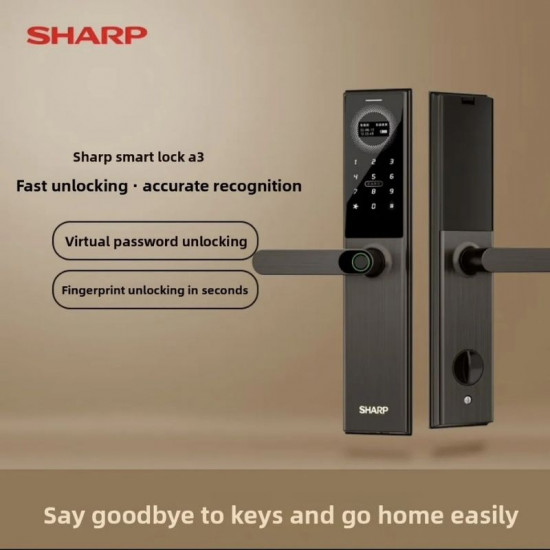 Serrure de porte Intelligente  biométrique haute qualité Sharp A3-B à reconnaissance faciale , empreinte et code