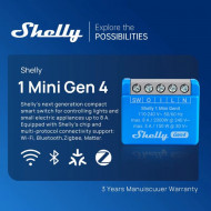 Récepteur mini-switch Zigbee wifi bluetooth et matter 4 en 1 Shelly 1 Mini Gen4 