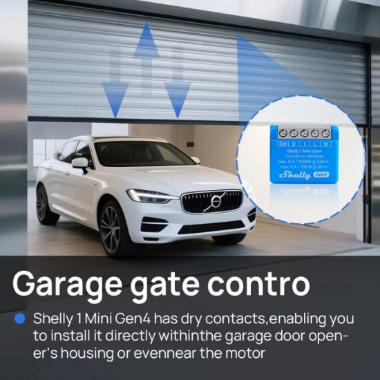 Récepteur mini-switch Zigbee wifi bluetooth et matter 4 en 1 Shelly 1 Mini Gen4 