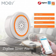 sirène intelligente Tuya ZigBee, capteur 90db avec son et lumière Moes ZSS-LO-SLA-U