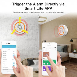 sirène intelligente Tuya ZigBee, capteur 90db avec son et lumière Moes ZSS-LO-SLA-U