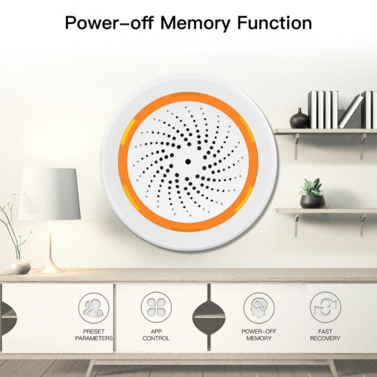 sirène intelligente Tuya ZigBee, capteur 90db avec son et lumière Moes ZSS-LO-SLA-U