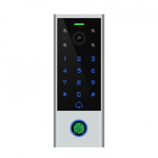 Clavier tactile de contrôle d'accès et IP visiophone étanche avec empreinte digitale compatible Tuya secukey Vcontrol 3-F