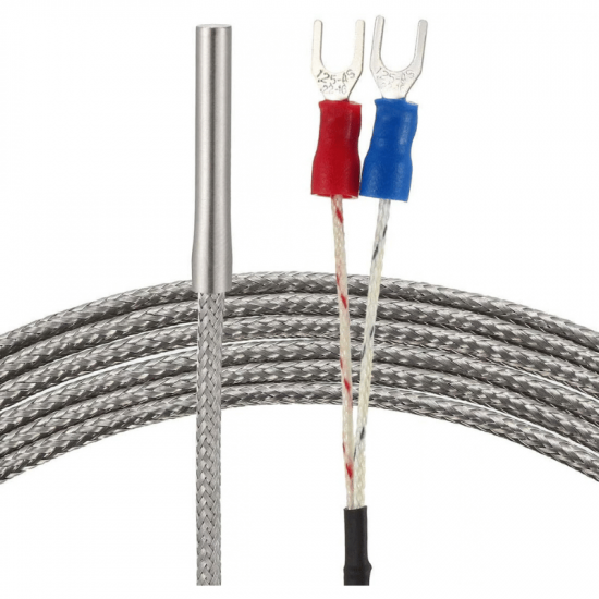 Sonde de température thermocouple Type K – Câble 2 mètres – Gaine métallique tressée