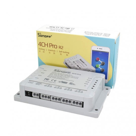 COMMUTATEUR INTELLIGENT SONOFF ITEAD 4CH PRO R2 433MHZ 4 CANAUX COMMUTATEUR INTELLIGENT SONOFF ITEAD 4CH PRO R2 433MHZ 4 CANAUX
