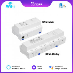 système de gestion intelligent SONOFF – Sonoff SPM-Main، SPM-4Relay  superposables, RS-485 20A/Gang  système de gestion intelligent SONOFF – Sonoff SPM-Main، SPM-4Relay  superposables, RS-485 20A/Gang