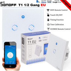 Sonoff T1 EU 1 Gang Wifi Smart Switch Smart Home Automation 433MHZ Touch/WiFi/ RF/APP Remote Switch Support Alexa google home