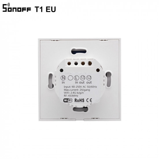 SONOFF T1 2 VOIES EU INTERRUPTEUR WIFI TACTILE SONOFF T1 2 VOIES EU INTERRUPTEUR WIFI TACTILE