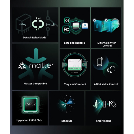 SONOFF MINI-R4M Mini Switch Wifi MATTER Compatible AppleHomekit et Alexa