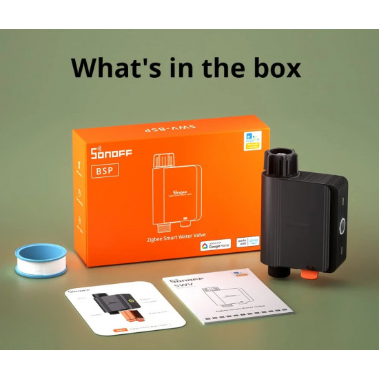 Vanne d'eau intelligente Zigbee 3.0, contrôleur d'arrosage IP55 SONOFF SWV-BSP ( EU) Vanne d'eau intelligente Zigbee 3.0, contrôleur d'arrosage IP55 SONOFF SWV-BSP ( EU)