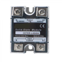 Relais analogique à semi-conducteurs SSR , contrôle monophasé, 4-20ma, CETR-L4840A Relais analogique à semi-conducteurs SSR , contrôle monophasé, 4-20ma, CETR-L4840A