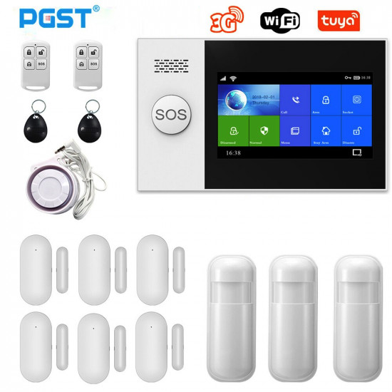 Tuya PGST PG-107 wireless wifi GSM 3G home security alarm system compatible Alexa and google home Tuya PGST PG-107 wireless wifi GSM 3G home security alarm system compatible Alexa and google home