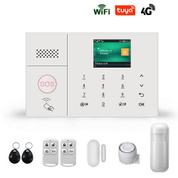 Système d'alarme de sécurité domestique wifi GSM 4G Application tuya compatible Alexa et googleHome Système d'alarme de sécurité domestique wifi GSM 4G Application tuya compatible Alexa et googleHome