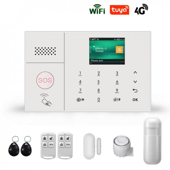 Système d'alarme de sécurité domestique wifi GSM 4G Application tuya compatible Alexa et googleHome