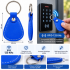 Porte-Clés RFID 125 kHz en Cuir Bleu – Badge de Contrôle d’Accès